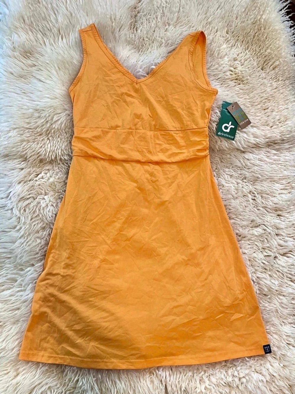 Title Nine Dri-Release Women's Orange V-neck Sleeveless Althletic Mini Dress NWT
